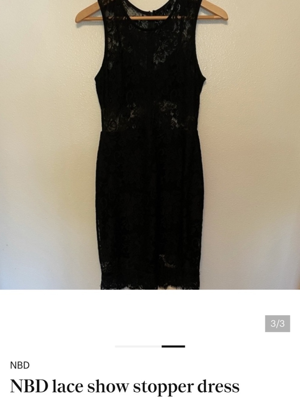 NBD Sheer Lace Little Black Dress - Picture 2 of 2
